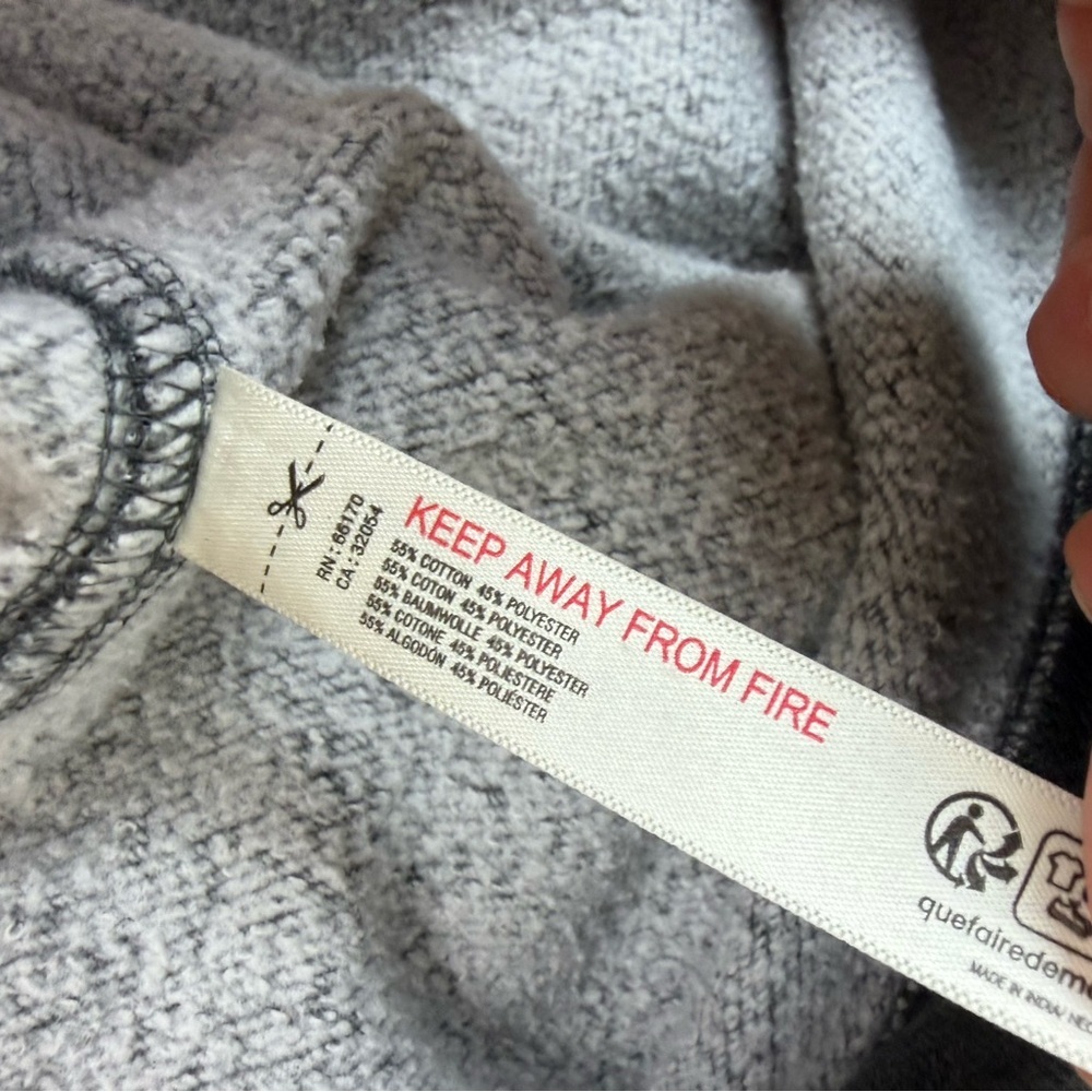 Anthropologie Daily Practice Henley Dark Gray Hooded Sweatshirt Cotton Size L - Picture 7 of 7